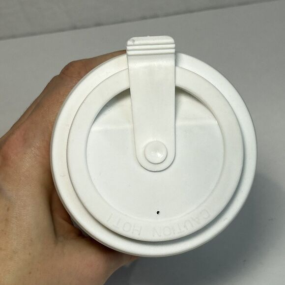 2010 Starbucks Logo Christmas Red Snowflakes Ceramic Tumbler Mug with Lid - Picture 3 of 6